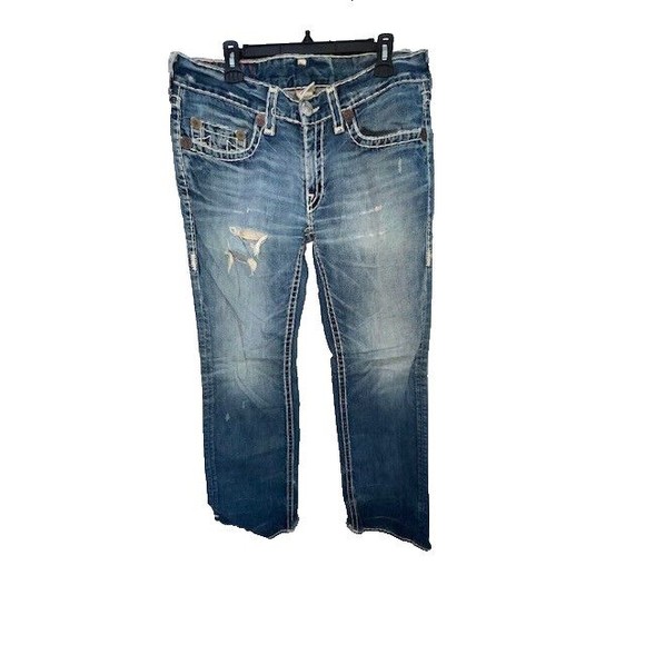 Vintage True Religion Bobby Super T Jeans Mens 34x33 Distressed Actual 36x34 USA - Picture 1 of 16